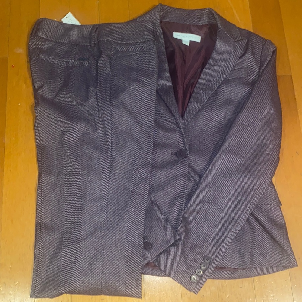 Brand new NY&CO deep purple pant suit set with additional skirt to switch it up